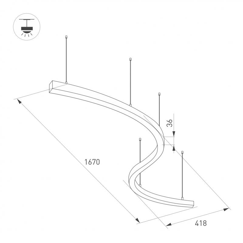 Подвесной светильник Arlight SP-Line-Hang-Arc-S3535-D800-65W Warm3000 034051(1)