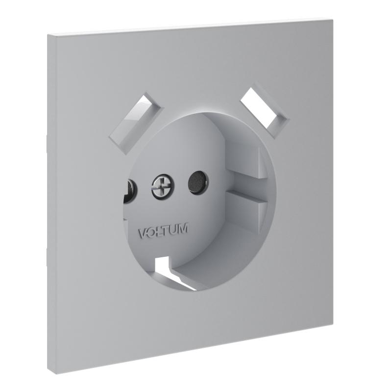 Накладка для розетки с заземлением и защитными шторками, с USB A+A, S70 (серый)