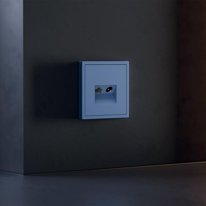 Накладка для розетки TV+RJ45 кат. 6, S70 (деним)