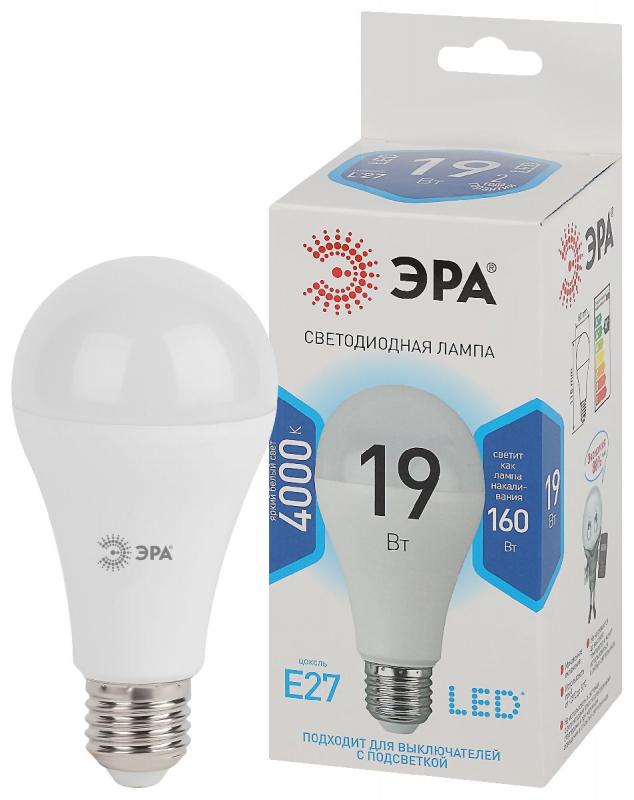 Лампа светодиодная Эра E27 19W 4000K LED A65-19W-840-E27 Б0031703
