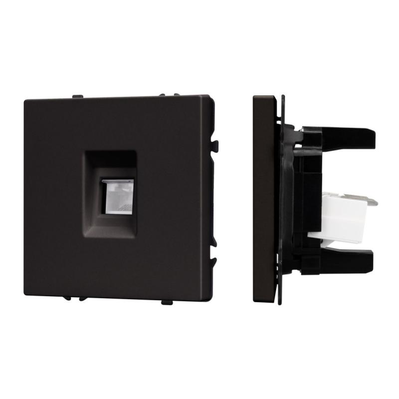 Розетка компьютерная софт-тач черный оникс Arlight SCT-MPC1-SFPL-BK (RJ-45, CAT6) 054305(1)