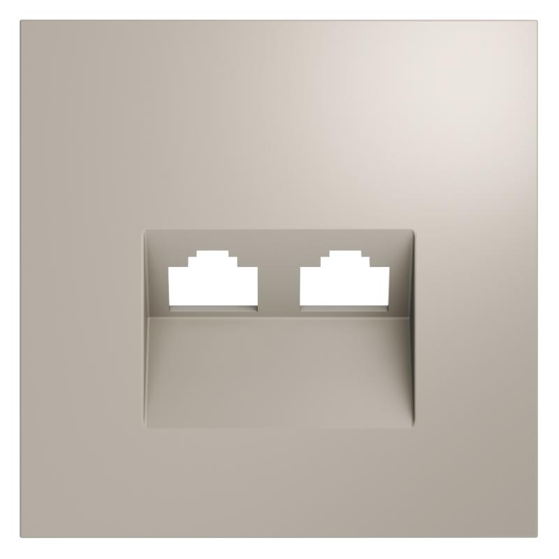 Накладка для розетки компьютерной двойной RJ45+RJ45 кат.6, S70 (кашемир)