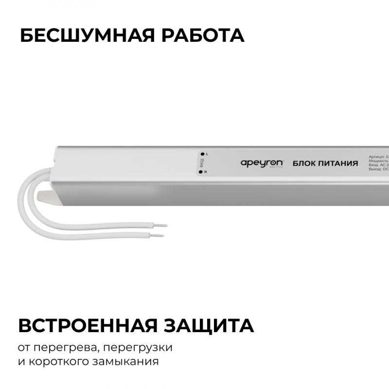 Блок питания Apeyron 24В, 36Вт, 200-264В, 1,5А, IP20 03-183