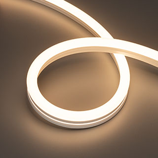 Светодиодная лента герметичная Arlight MOONLIGHT-PRO-SIDE-X320-12x24mm 48V Warm3000 (10 W/m, IP67, 30m, wire x2) (Вывод боковой) 061059