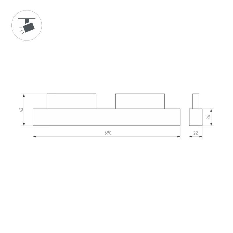 Трековый магнитный светильник Arlight MAG-ORIENT-FLAT-L690-24W Day4000 (WH, 100 deg, 48V, DALI) (IP20 Металл) 037913(1)