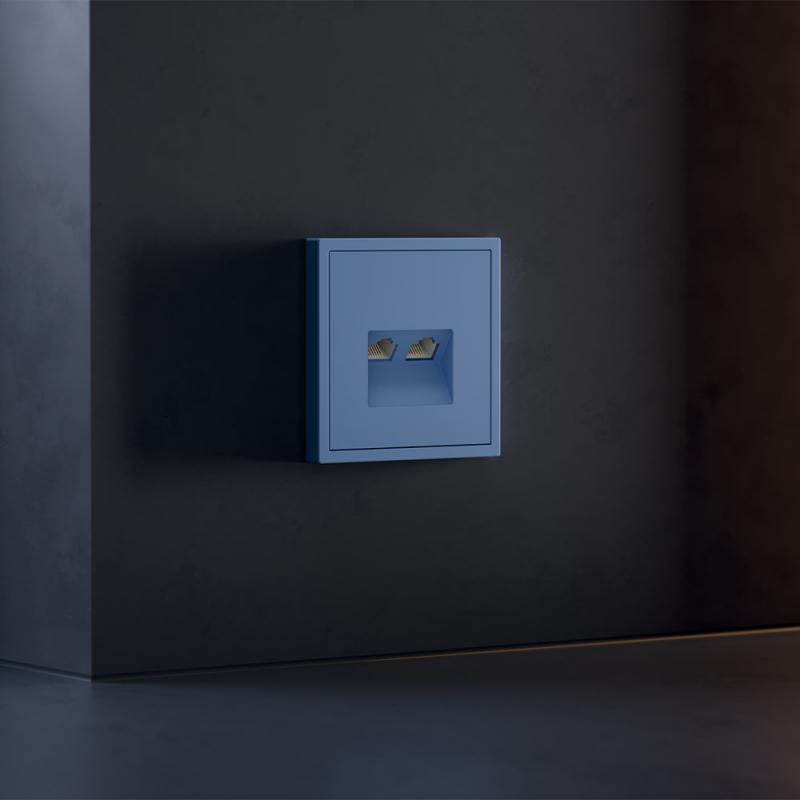 Накладка для розетки компьютерной двойной RJ45+RJ45 кат.6, S70 (деним)